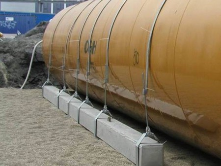 Anchoring with reinforced concrete beams